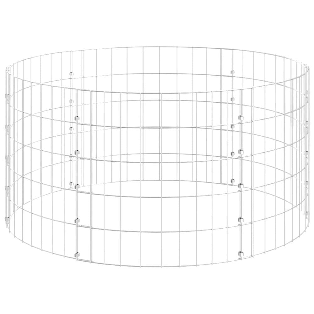 Pólo de gabião VidaXL em aço galvanizado circular 39,4x19,7cm