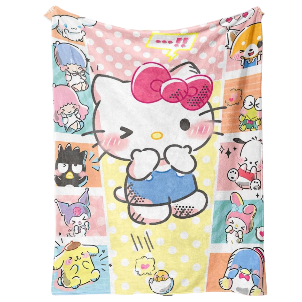 Cobertor Sanmu Flannel Soft Hello Kitty Poliéster 300g
