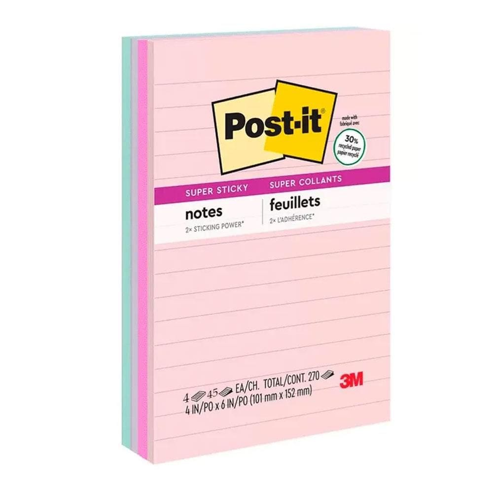 Bloco de notas Post-it Reciclável 4 blocos 101x152mm - 3M