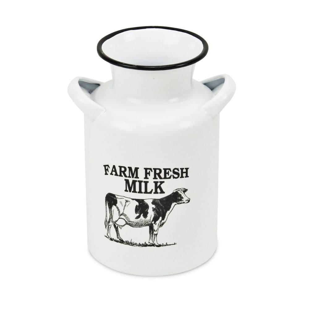 Jarro de leite decorativo Cheung`s White Lacado Finish Bovine