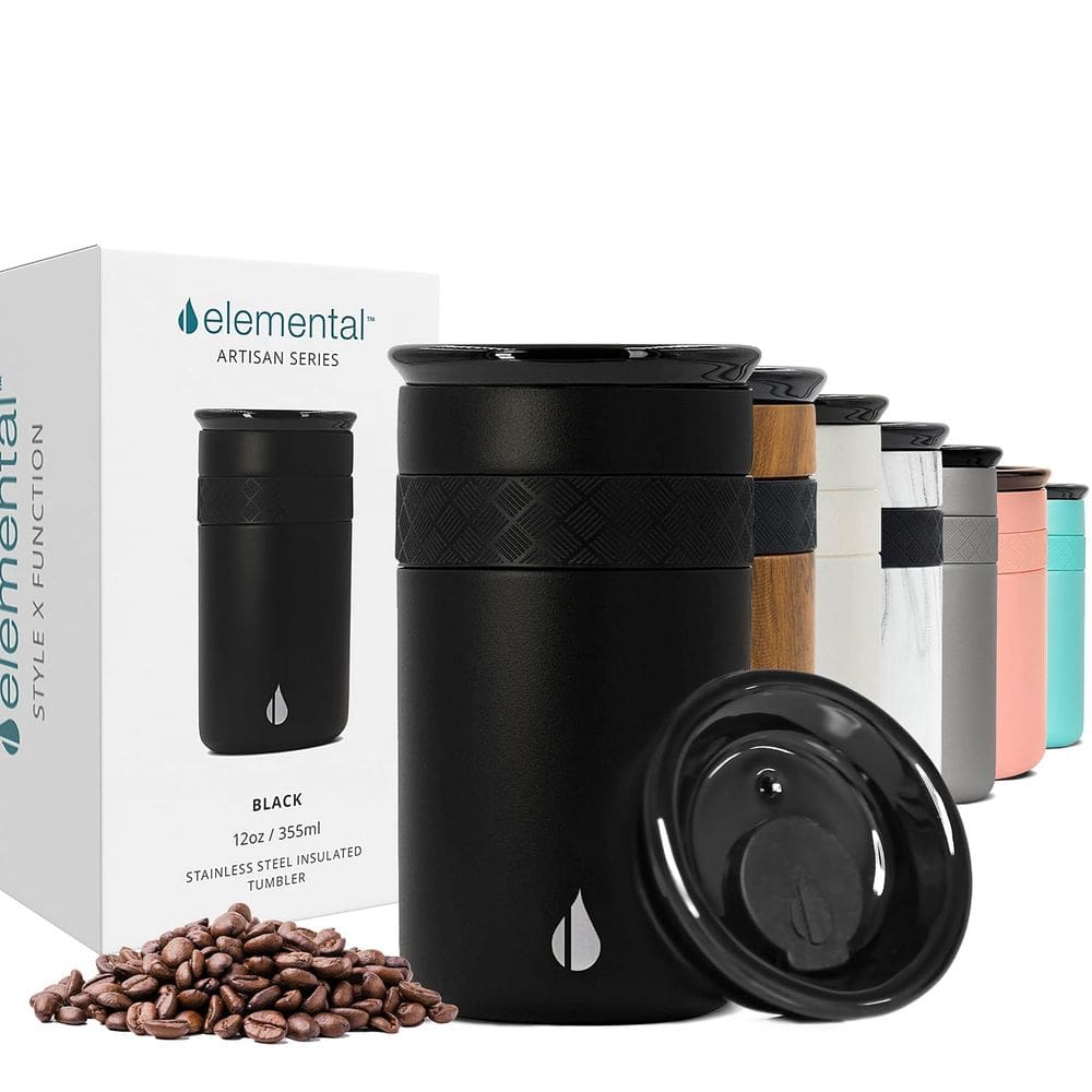 Copo isolado Elemental Artisan Triple Wall 350 ml preto