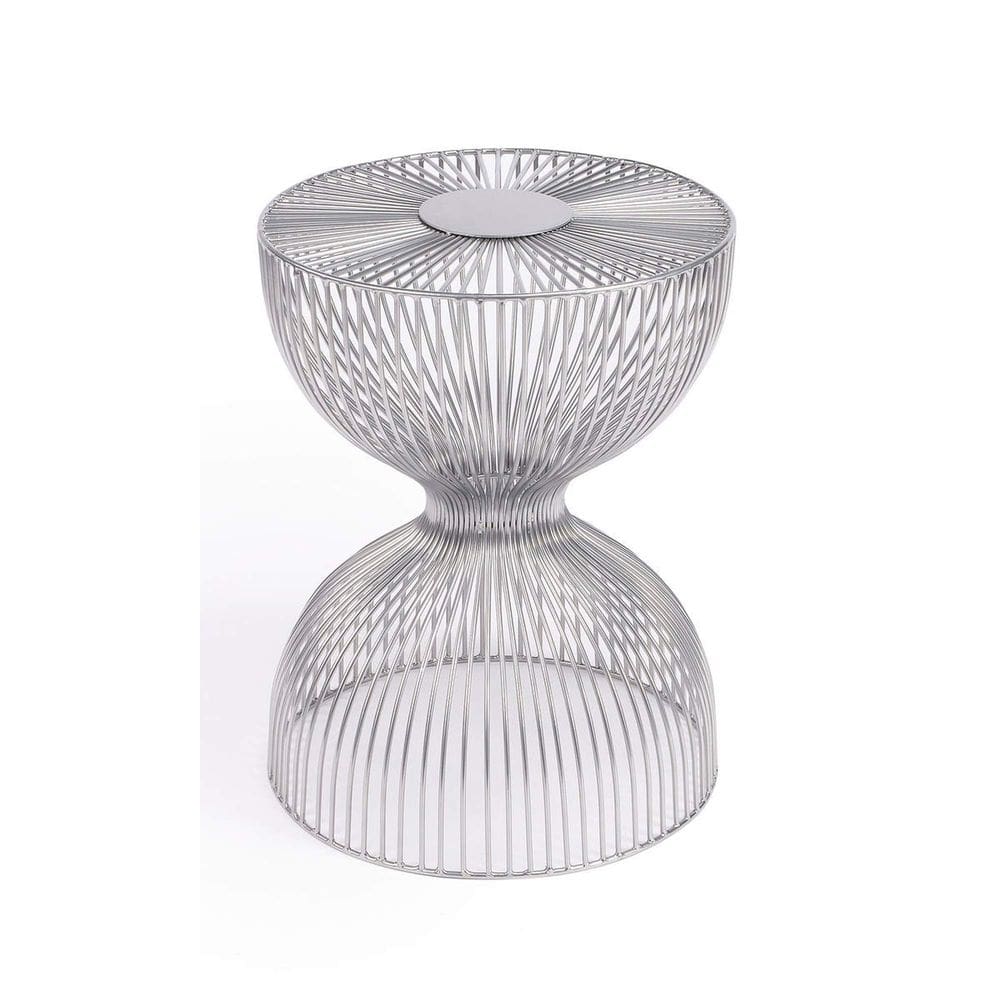 Mesa final Offex Industrial Look Lightweight Metal Silver