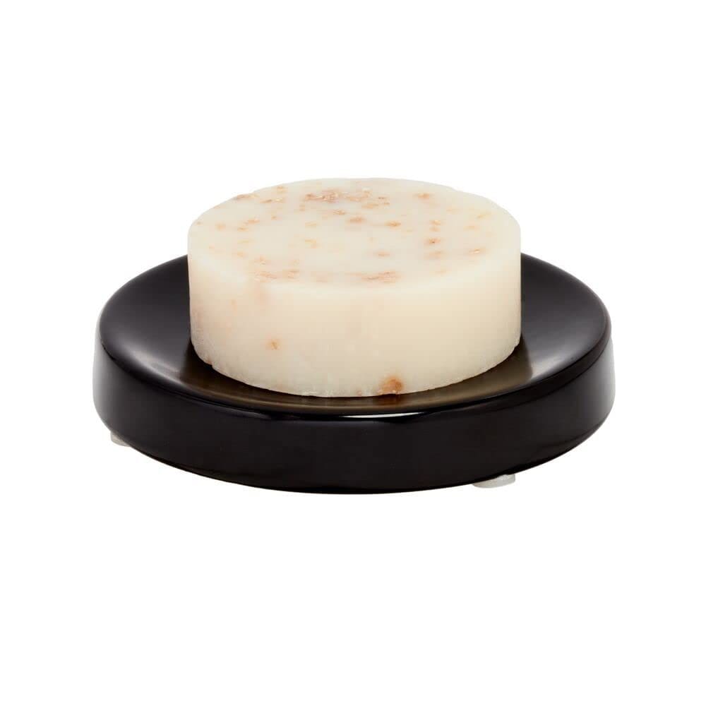 Saboneteira InterDesign Ceramic Earth Matte Black 11x11x2 cm