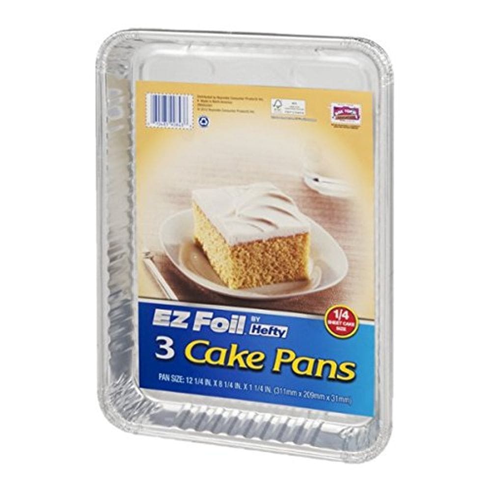 Conjunto de formas de bolo Ez Foil 31x21x3cm oblongas, pacote com 3