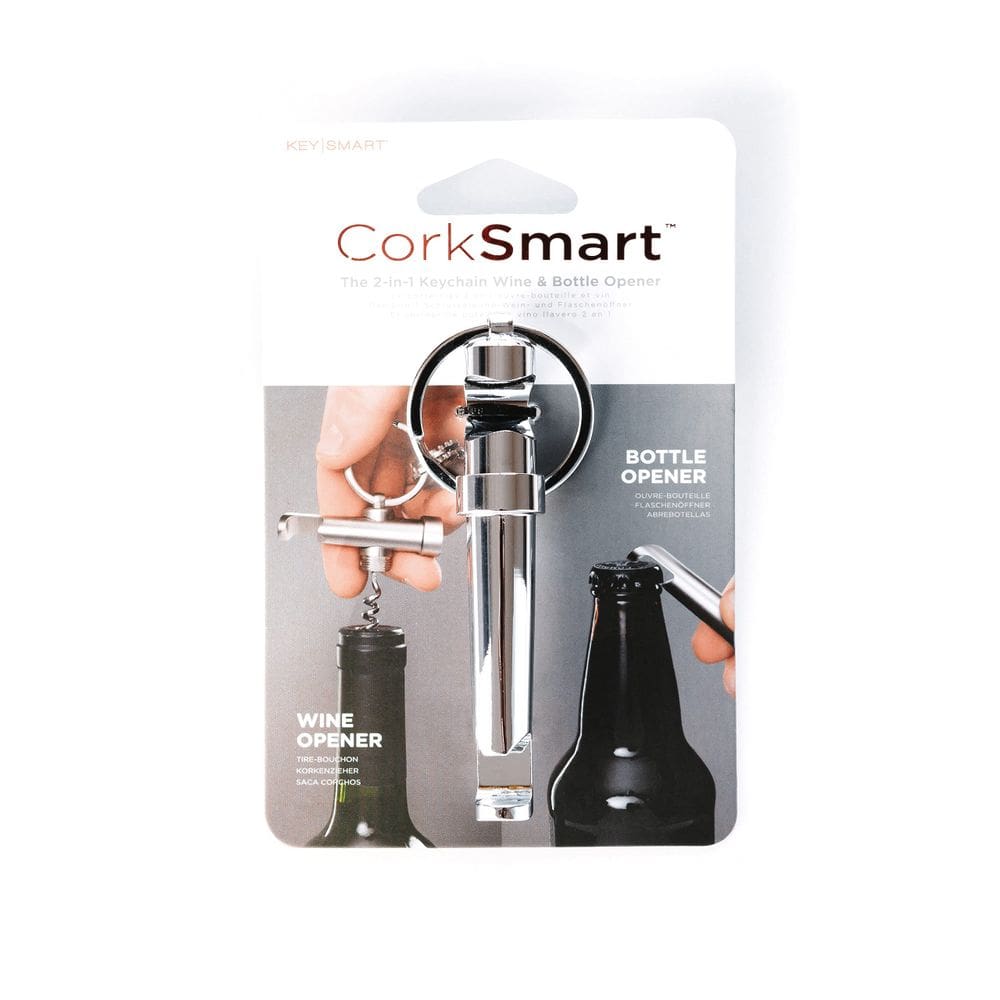 Abridor de garrafas KEY SMART CorkSmart 2 em 1 Chaveiro de vinho