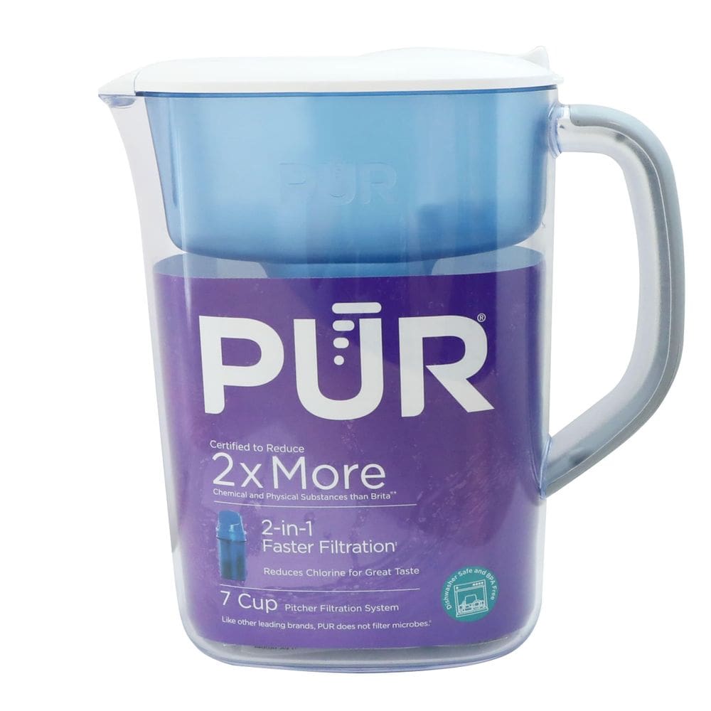 Jarra de água PUR de 7 xícaras com 1 filtro genuíno branco