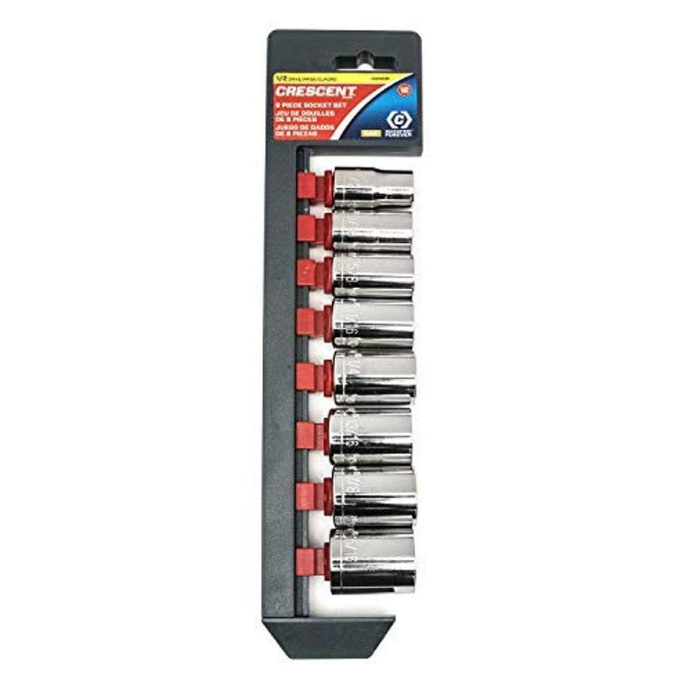 Conjunto de soquetes Crescent de 8 peças 1/2” Drive 12 Point SAE
