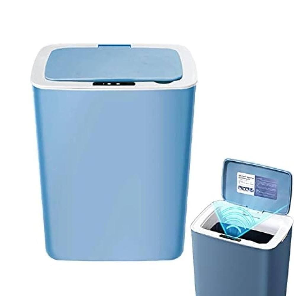 Cesto Lixo Inteligente Sensor Lixeira Automática 14 Litros Cozinha Banheiro Portátil Touch Azul