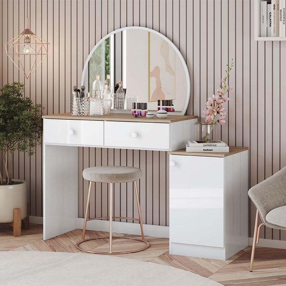 Penteadeira Agnes Ambiente Branco Jequitibá HP - Henn