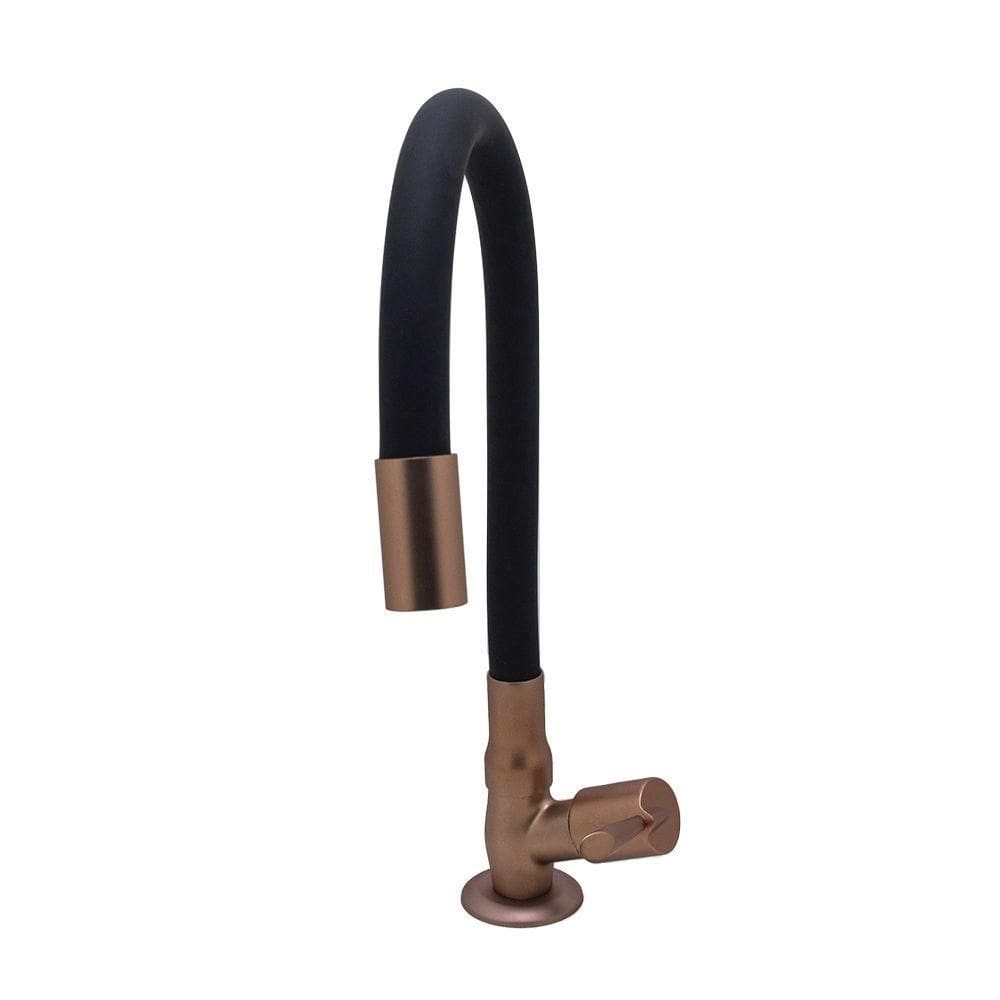 Torneira Pia Cozinha Bancada Color Preto Cobre Alavanca 1/4v