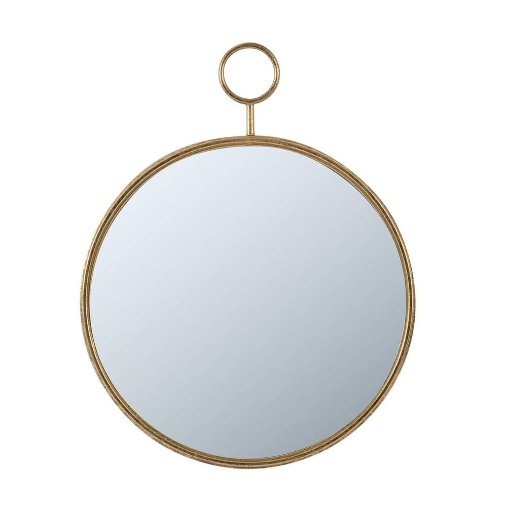 Espelho de parede Benzara Oval Metal Frame Gold 57x72 cm