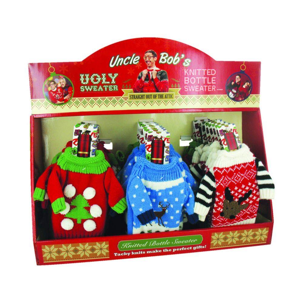 Tampa de garrafa de Natal multicolorida Sweater Mud Pie 20 cm