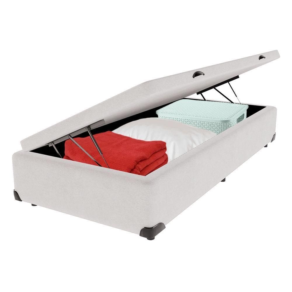 Cama Box Baú Solteirão Branco V-store 96x203x44