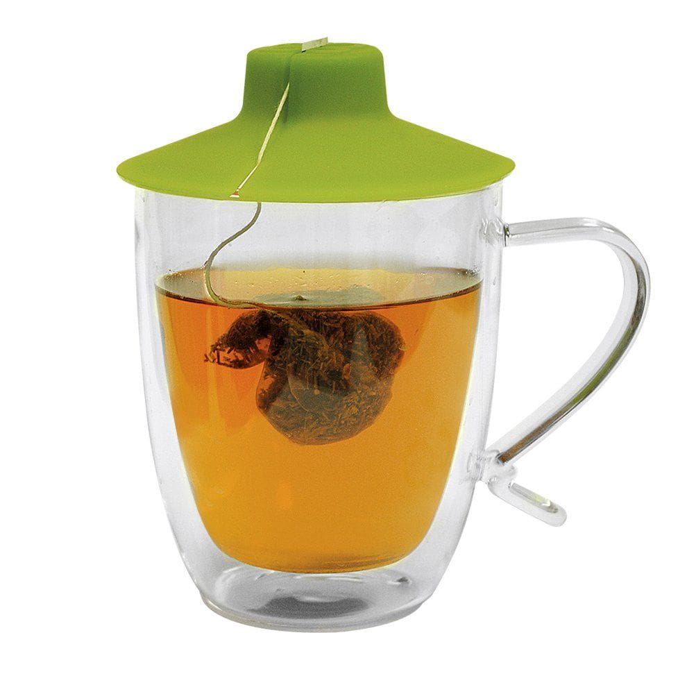 Caneca Primula de vidro de parede dupla 470 ml com saquinho de chá Buddy Clear