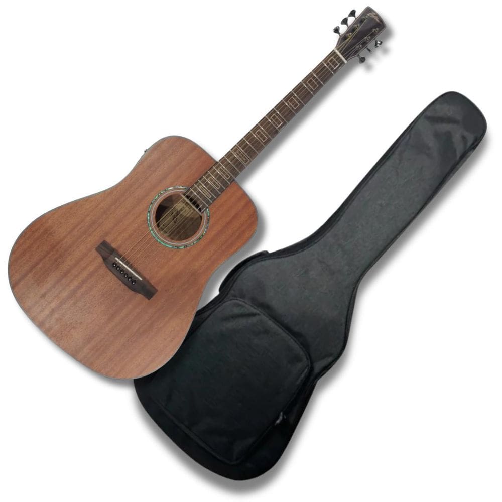 Violão Aço Elétrico Heritage Folk Mahogany + Bag Zellmer