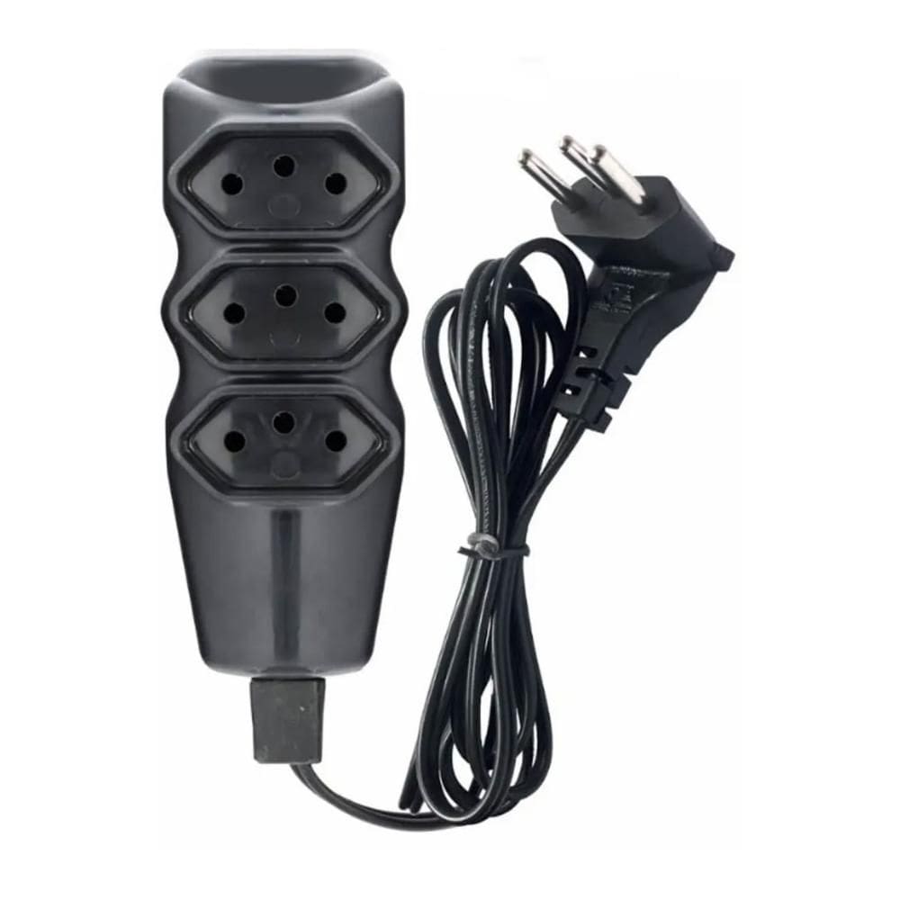 Extensão elétrica 3 tomadas 3P 10A 3m plug 90° Force Line