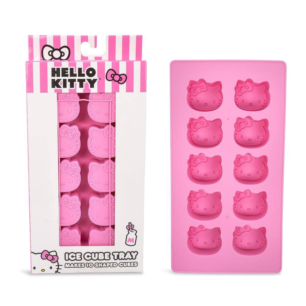Bandeja de cubos de gelo Sanrio Hello Kitty Silicone Rosa 10 cubos