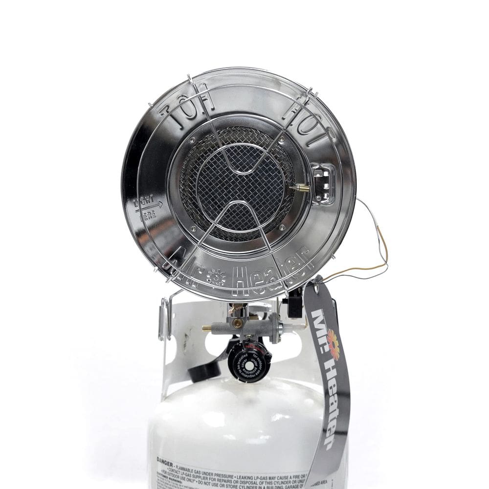Aquecedor espacial Mr. Heater de 10.000 a 15.000 BTU Tank Top Spark Ignition