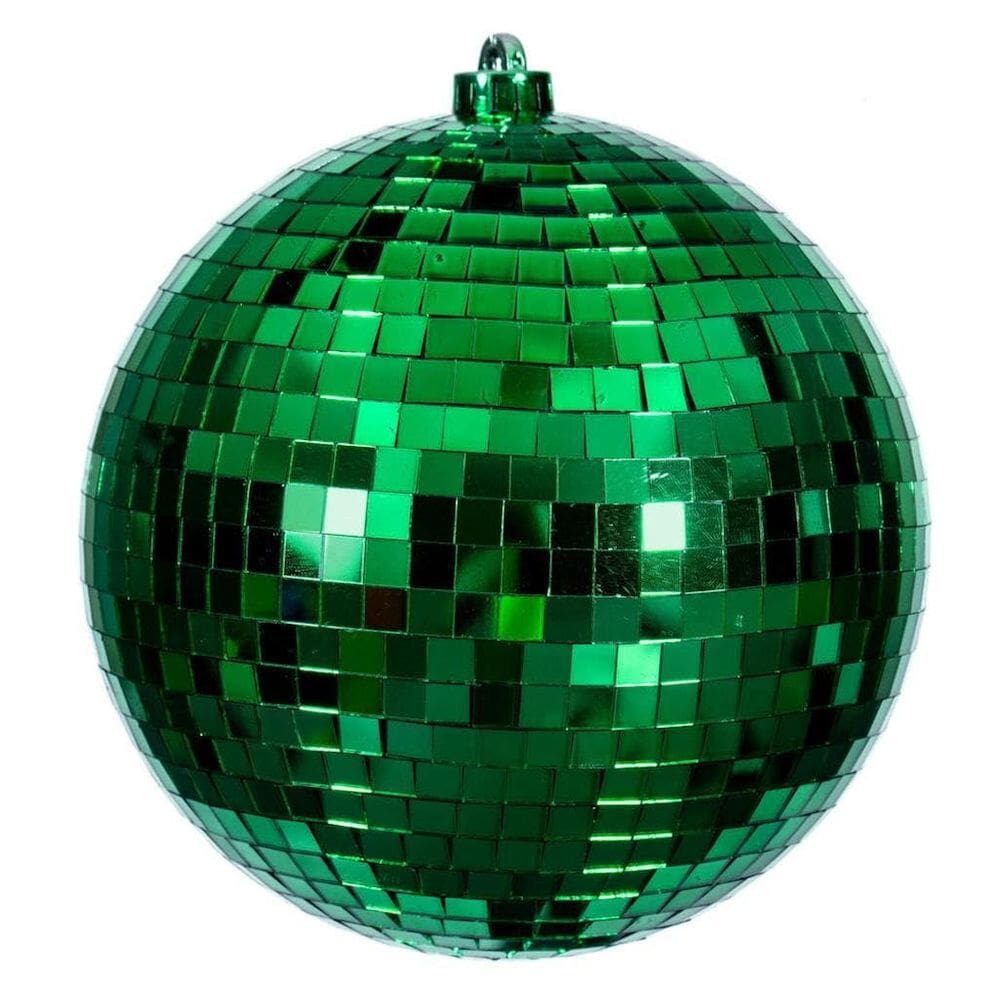 Enfeite de Natal com bola de espelho verde de 20 cm da Vickerman