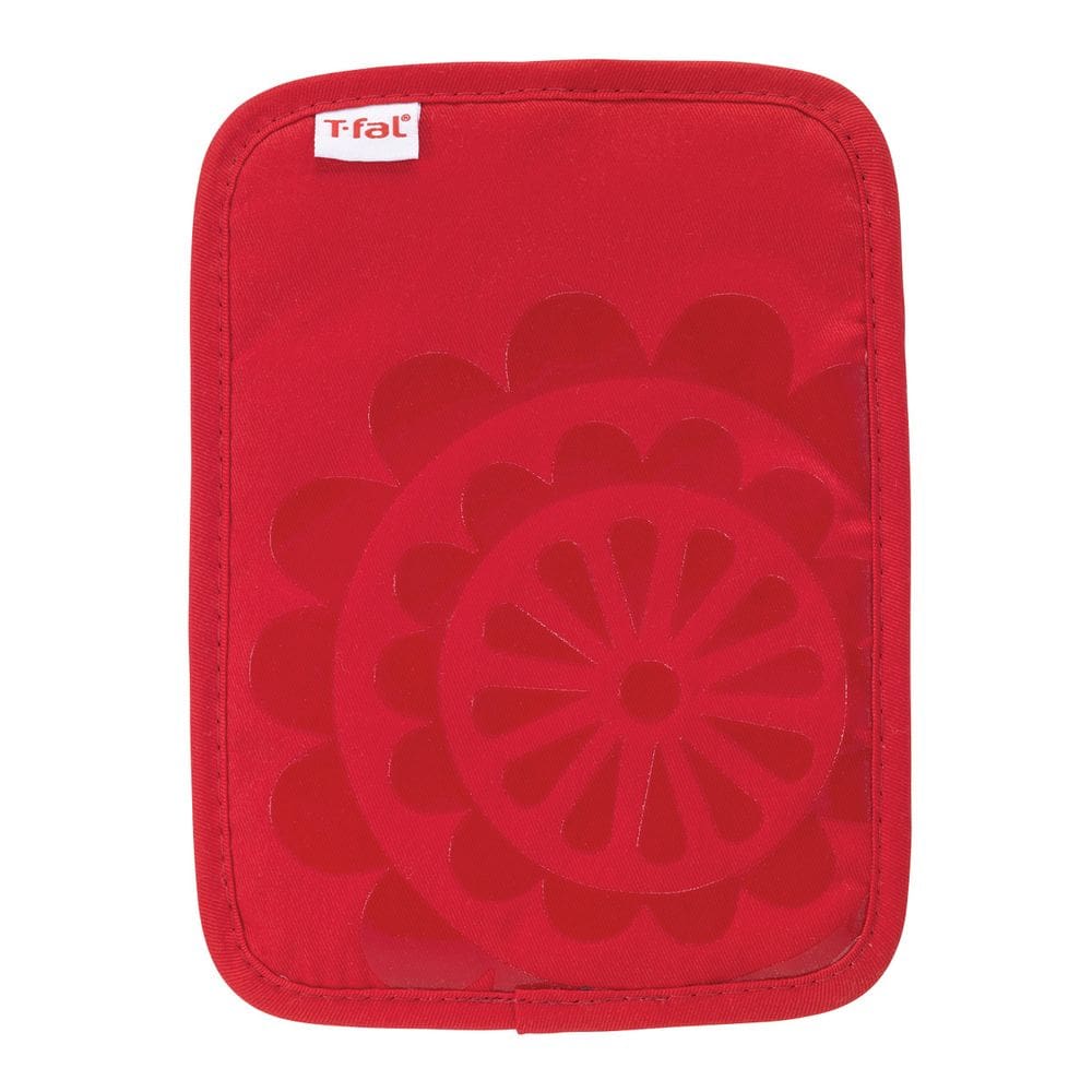 Porta-panelas T-Fal em sarja de algodão estampada em silicone 23x17cm vermelha
