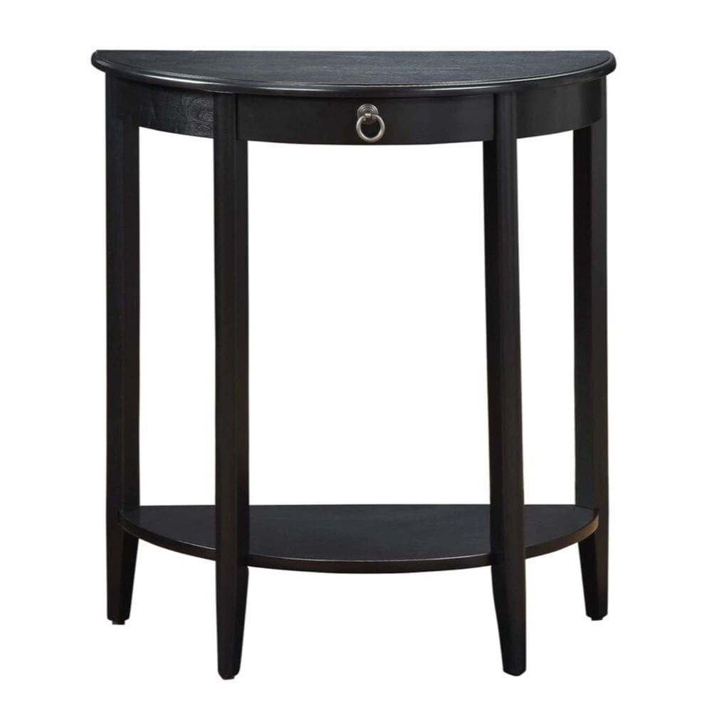 Mesa de console Benzara Wooden Half Moon Black 66x33x71cm