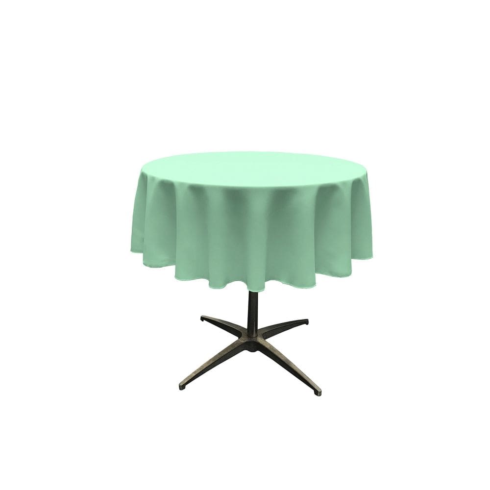 Toalha de mesa LA Linen Poliéster Poplin Redonda 130cm Mint