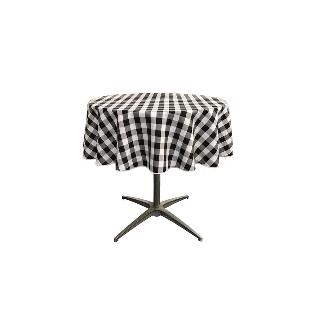 Toalha de mesa LA Linen Poly Checkered redonda 148 cm preta/branca