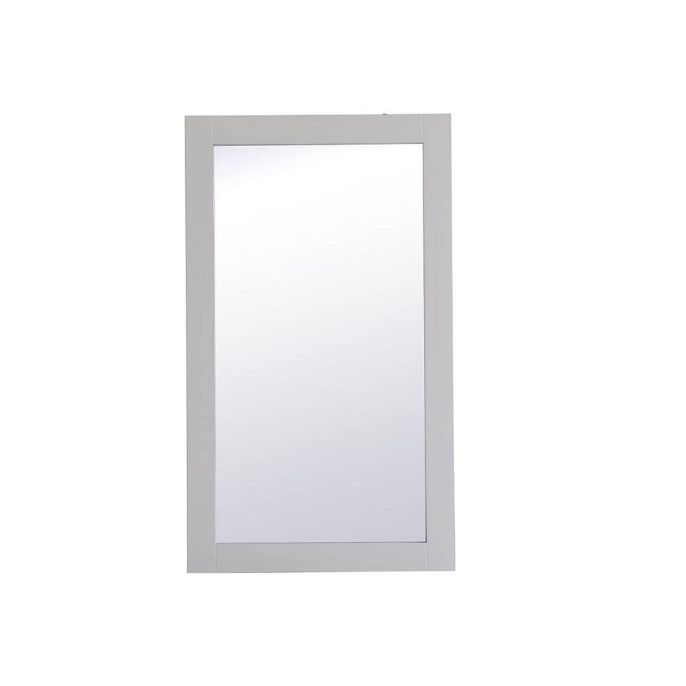 Espelho Elegant Decor Aqua montado na parede 18x32cm - Cinza