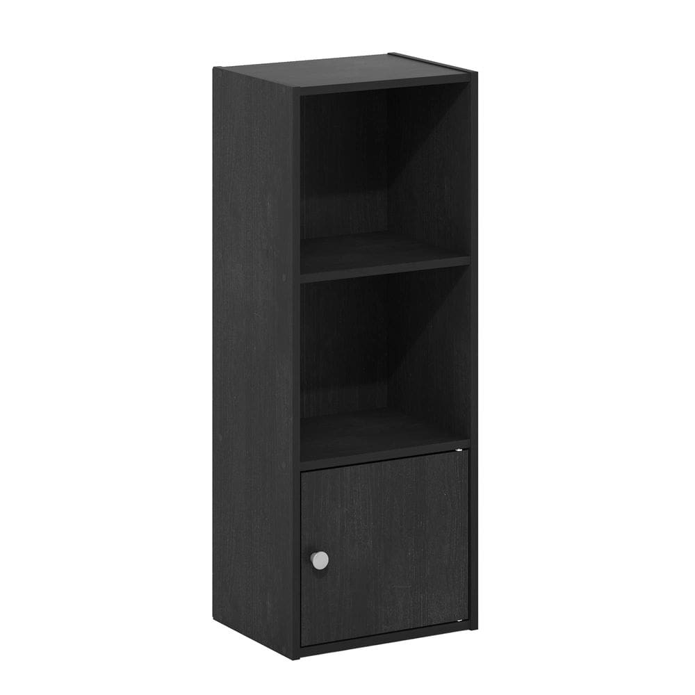 Estante de prateleira Furinno Luder com armário de armazenamento de 1 porta