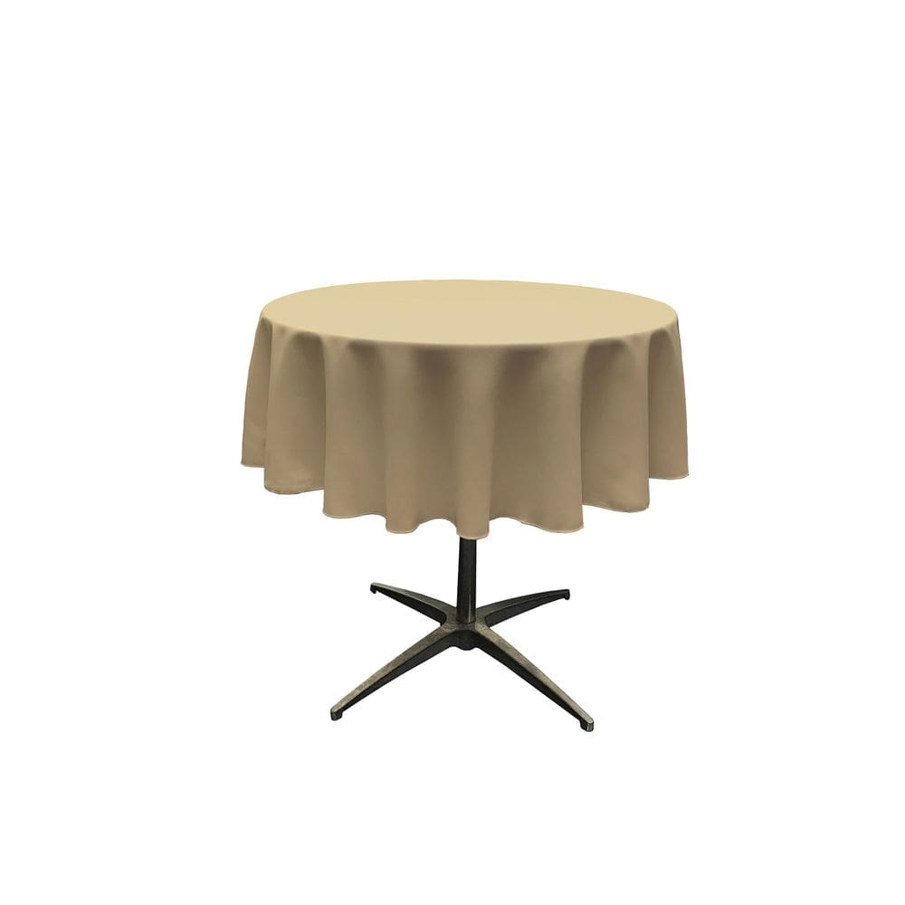 Toalha de mesa LA Linen Poliéster Poplin Redonda 130 cm Taupe