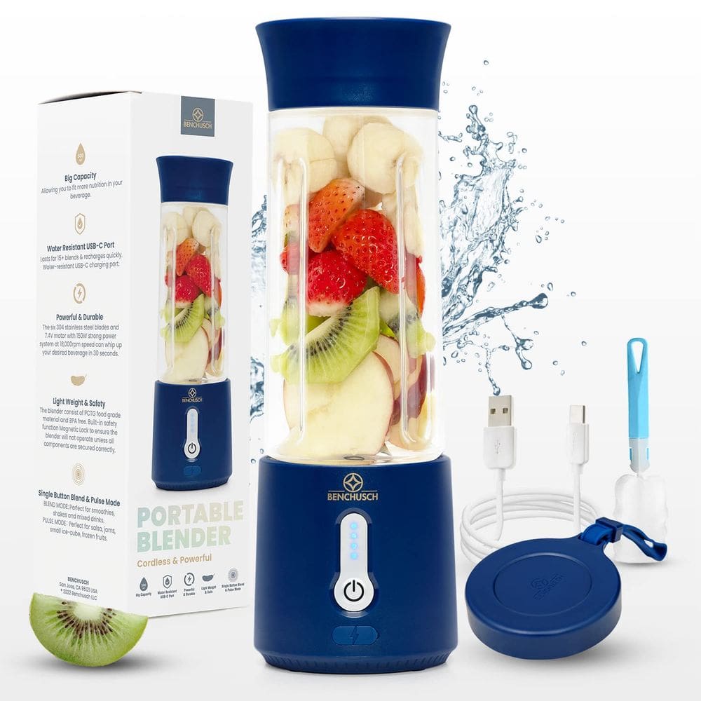Liquidificador portátil Benchusch 500mL USB Recarregável 150W
