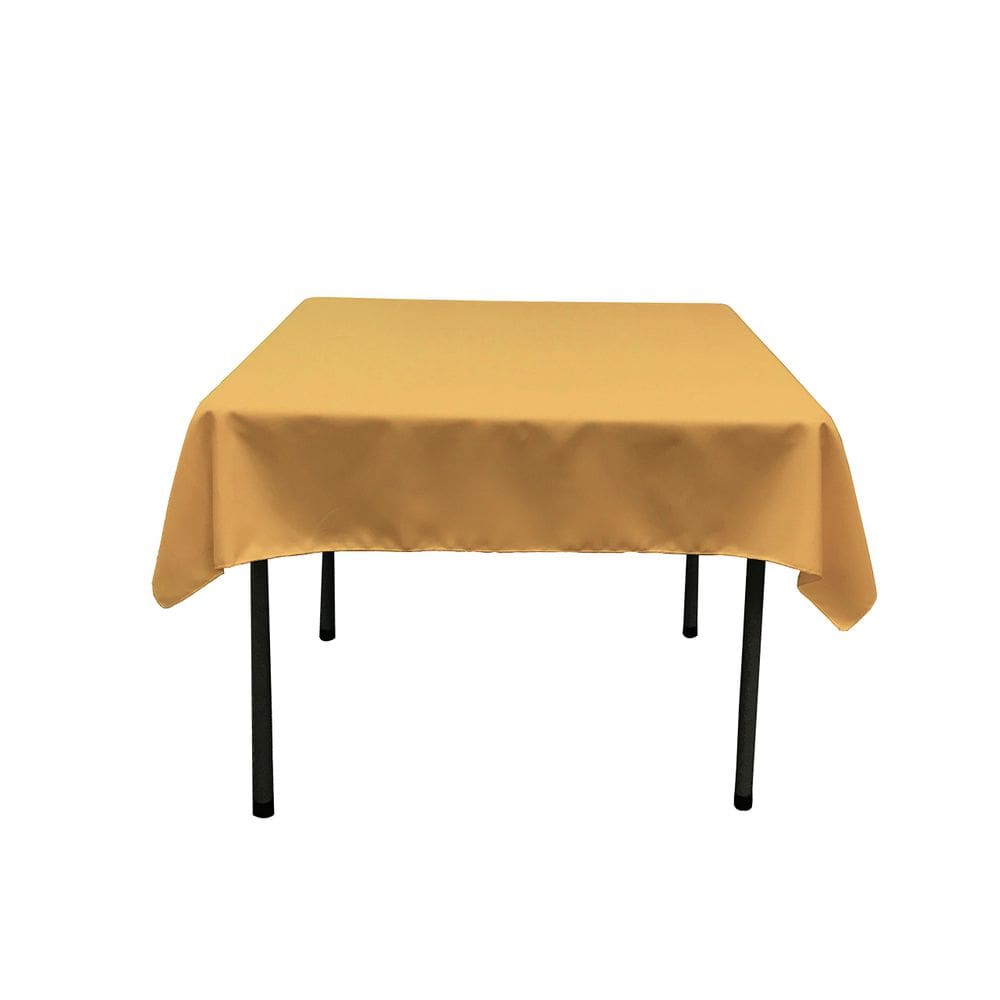 Toalha de mesa LA Linen Poliéster Poplin Quadrada 132x132cm Dourada