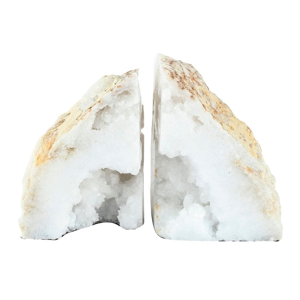 Suportes para livros Benzara Natural White Stone 9x8x12 cm Geode