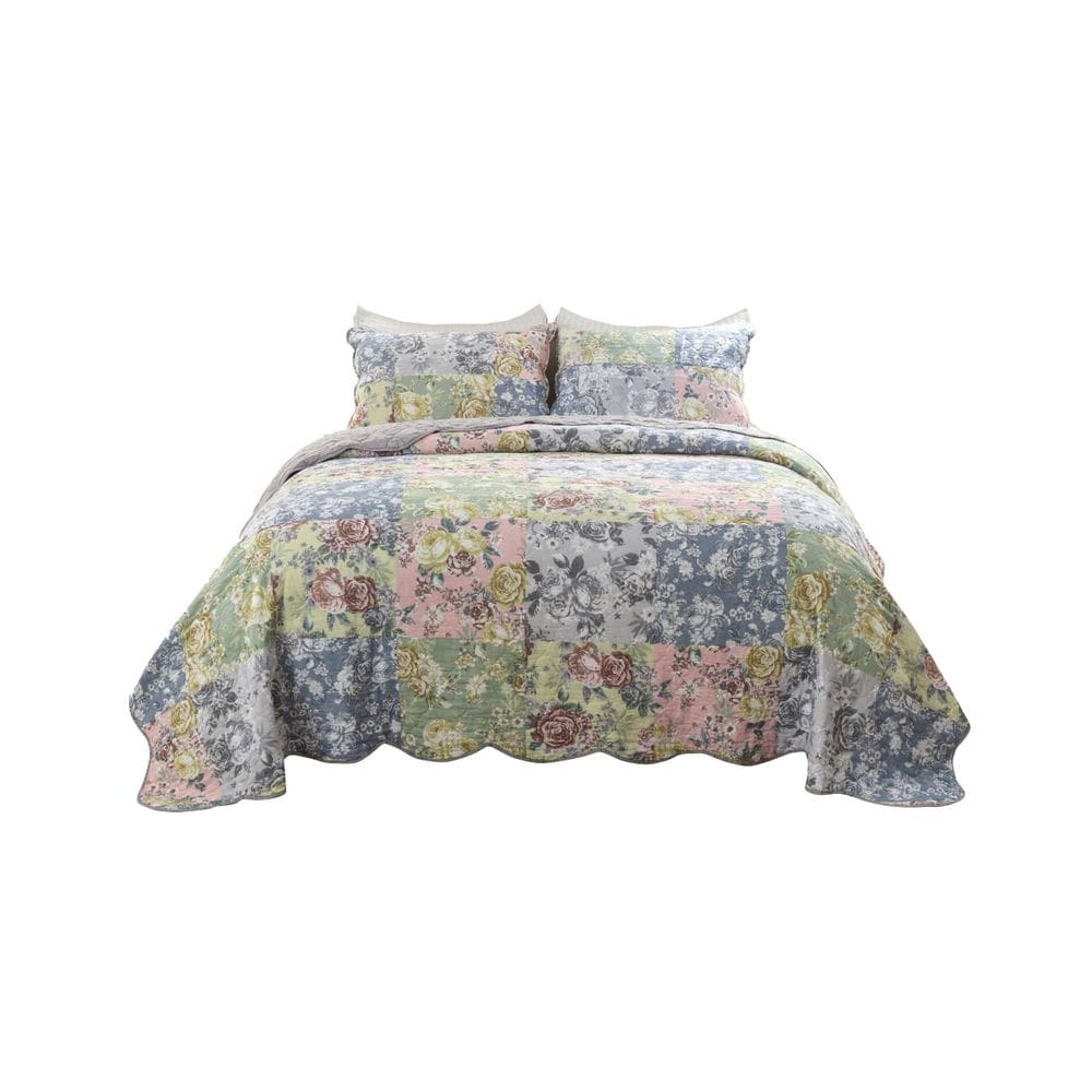 Conjunto de roupa de cama Benzara Eni California King Cotton Quilt 267x241cm