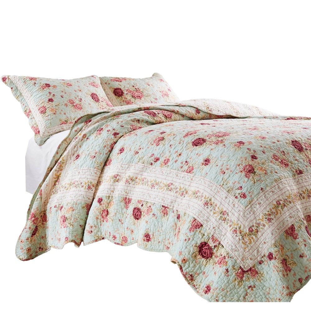 Conjunto de roupa de cama Benzara Rosle Twin Quilt Pillow Sham 173x224 cm