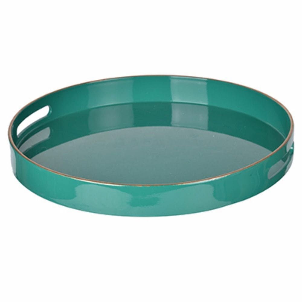 Bandeja Benzara BM145602 Mimosa redonda de plástico verde 37x37x4,5cm