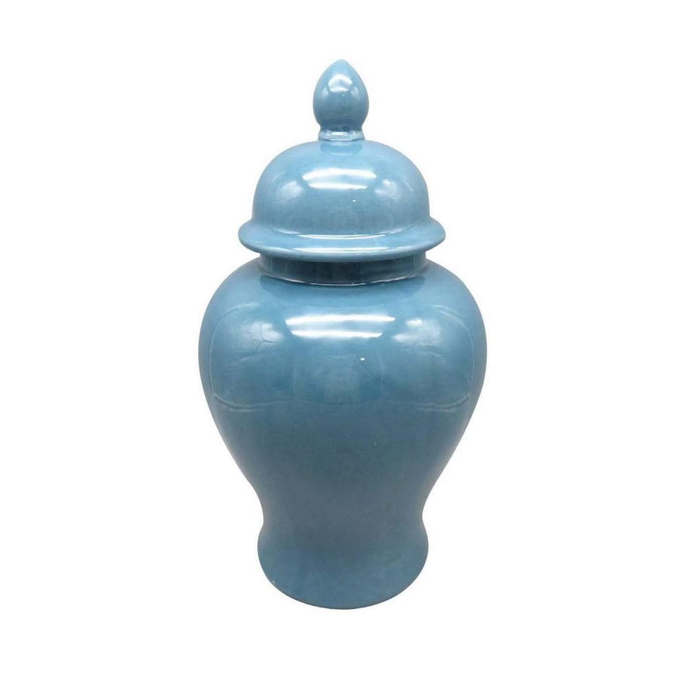 Jarra decorativa de gengibre Temple Benjara Teli Ceramic Blue 46cm