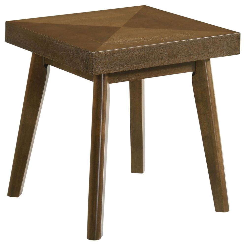Mesa final Benzara Layla 56 cm quadrada de madeira diamantada
