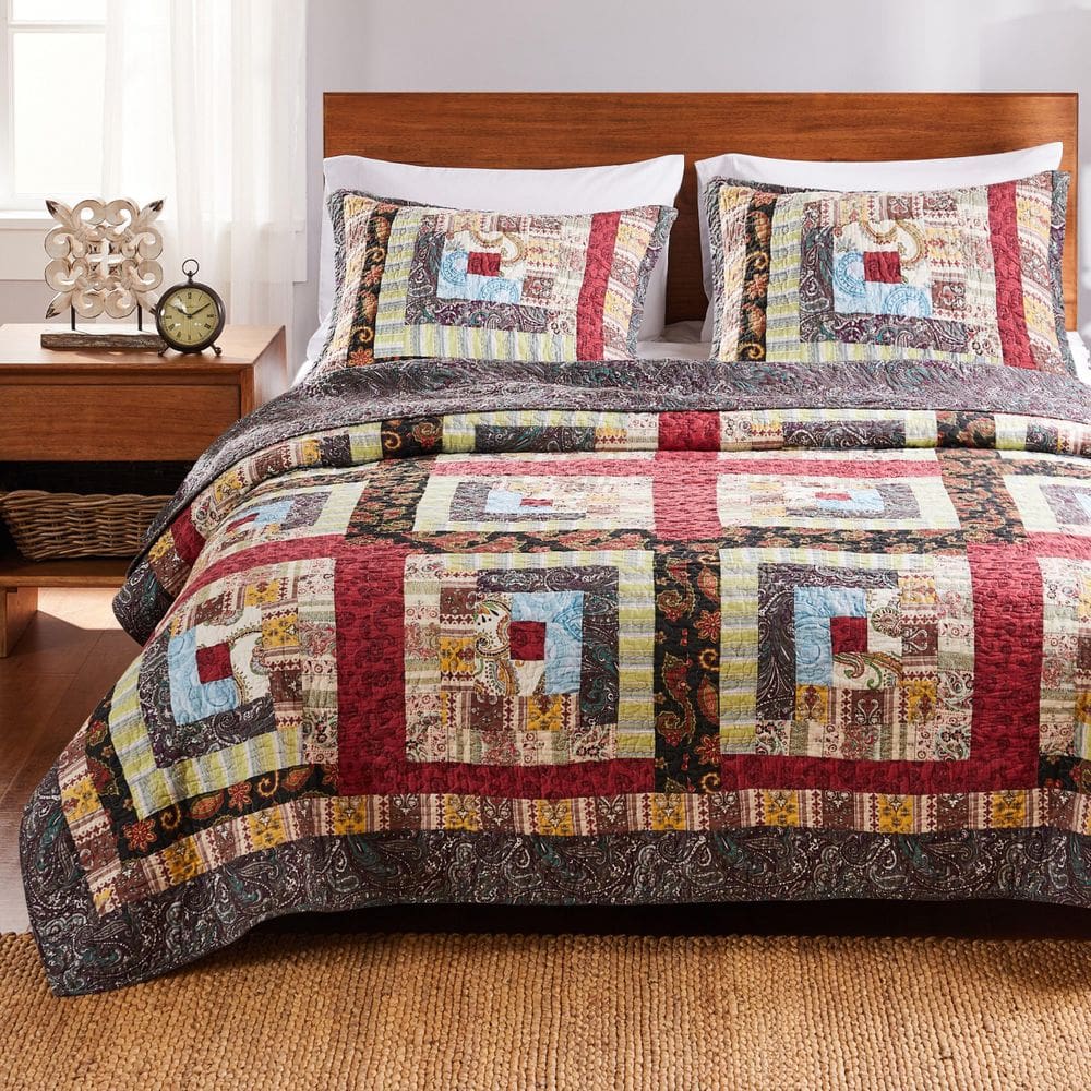 Conjunto de edredões Greenland Home 100% algodão reversível de 3 peças King