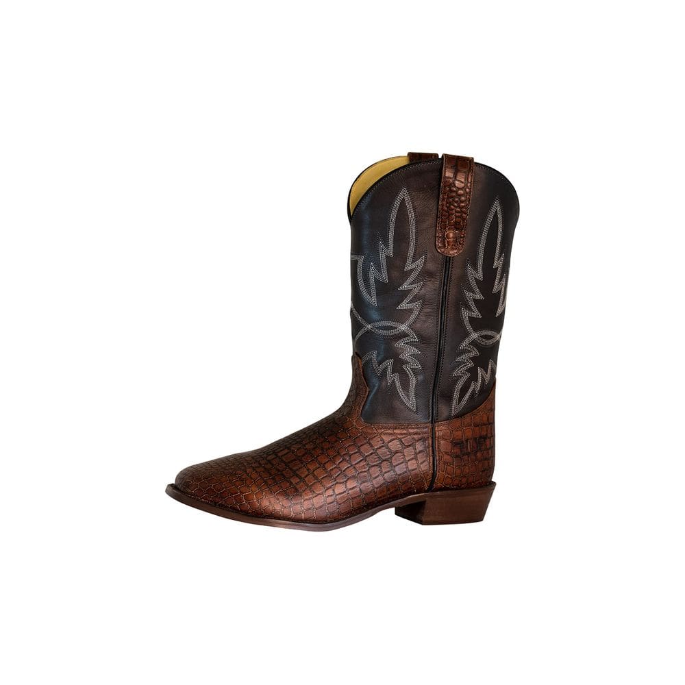 Botas TuffRider Grant Square Toe Leather para homens, tamanho marrom