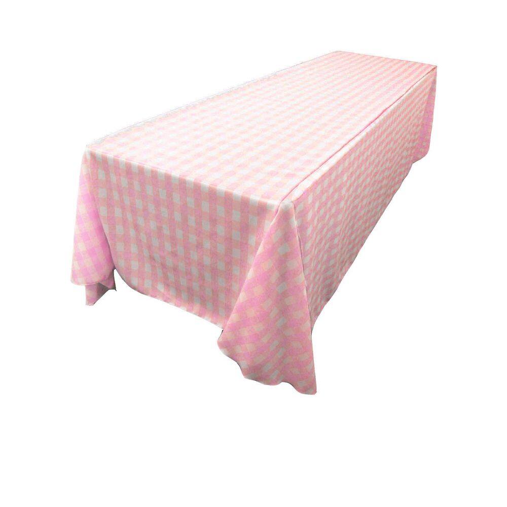 Toalha de mesa LA Linen TCcheck 90x132-Pink K37 Poliéster Guingão