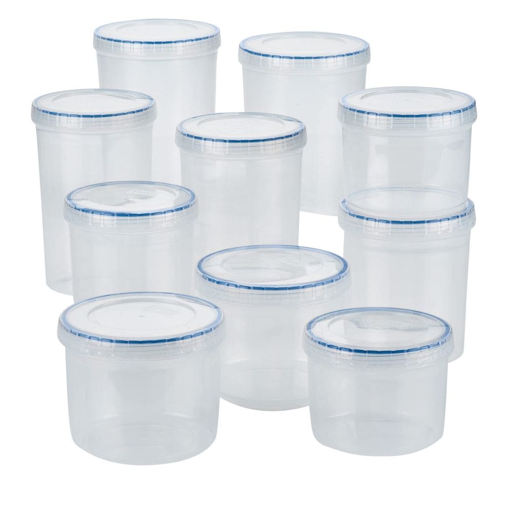 Conjunto de caixas de armazenamento de alimentos Lock & Lock Easy Essentials de 20 peças