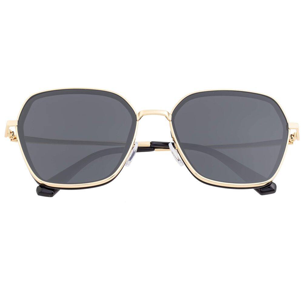 Óculos de sol Bertha BRSBR037BK quadrados para mulheres polarizados