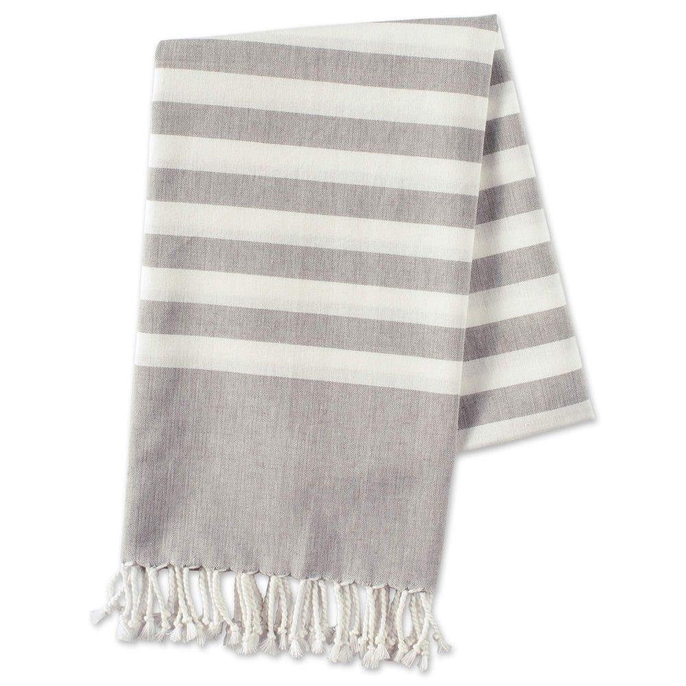 Toalha turca Fouta E-Living Store 100% algodão cinza macio