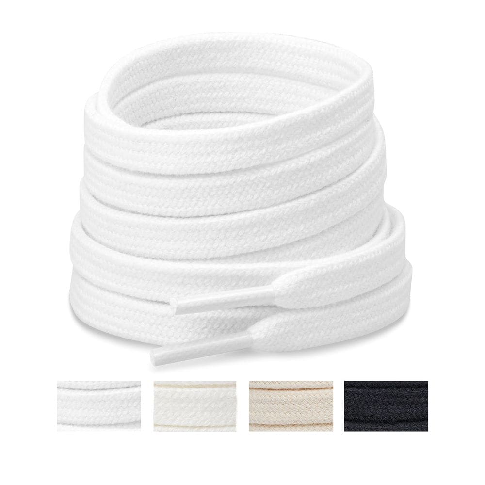 Cadarços Handshop Wide Flat Athletic 8 mm 100 cm brancos (2 pares)