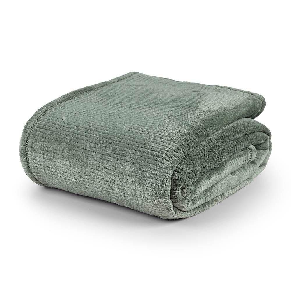 Cobertor Queen Dublin Manta Flannel Ultrasoft - Verde Louro
