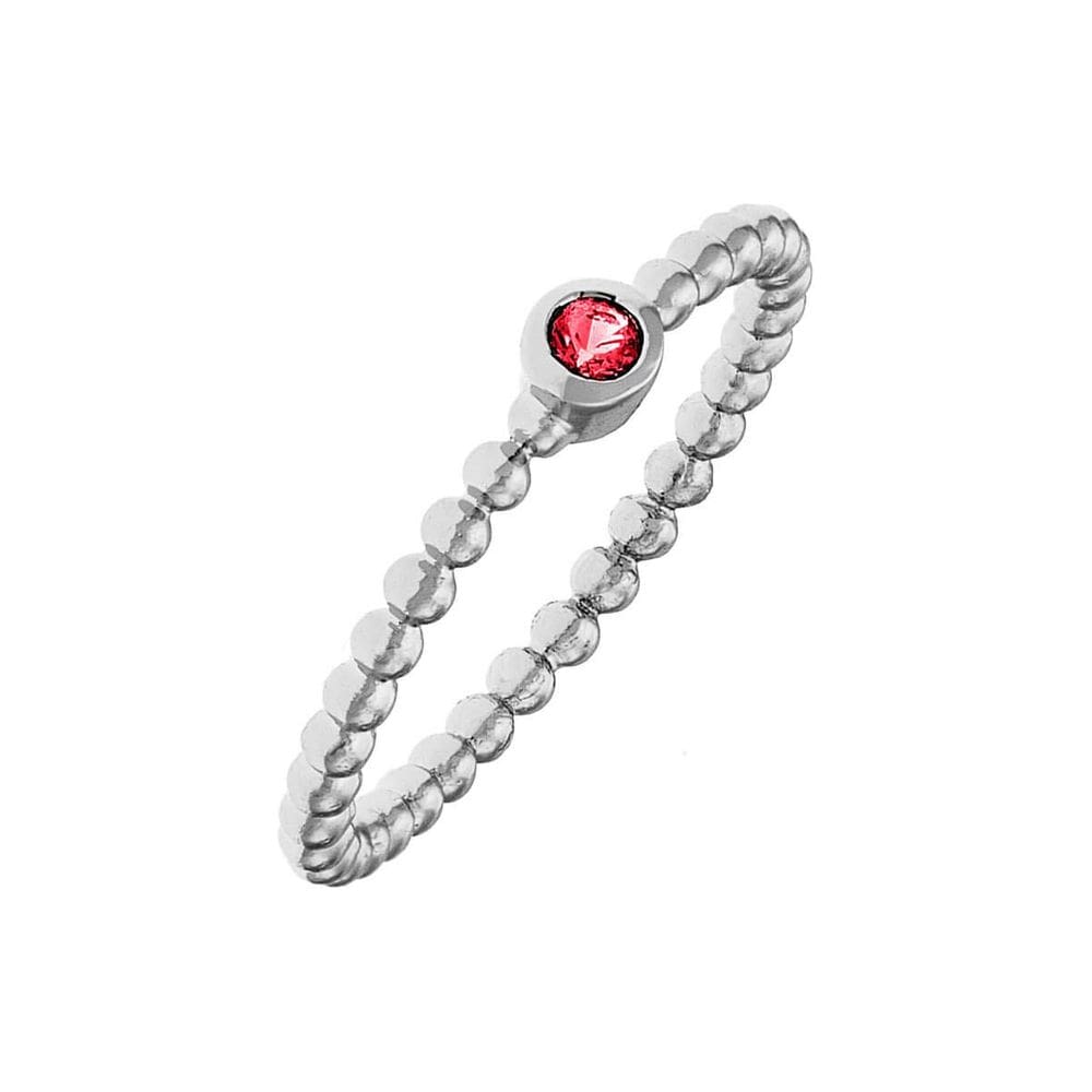 Anel ELEGANT CONFETTI Venice Banhado a Ouro Branco 18k Vermelho CZ