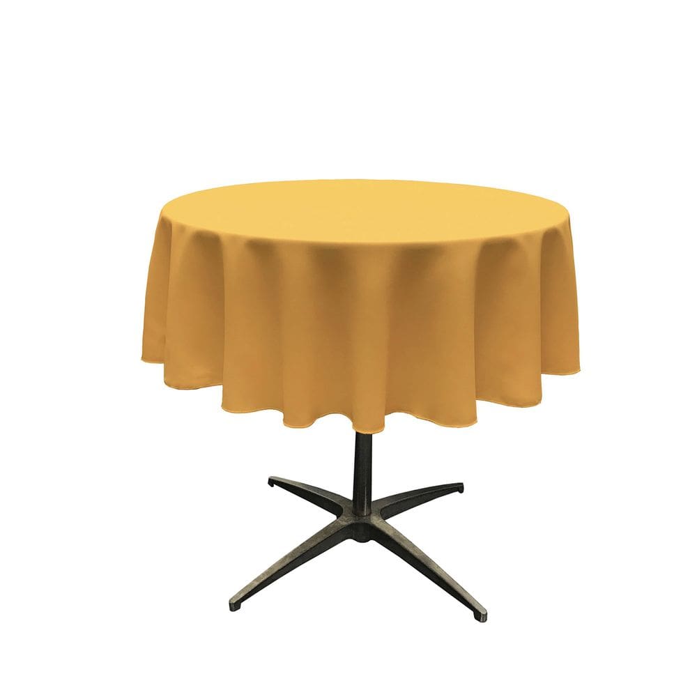 Toalha de mesa LA Linen Poliéster Poplin redonda 130cm dourada