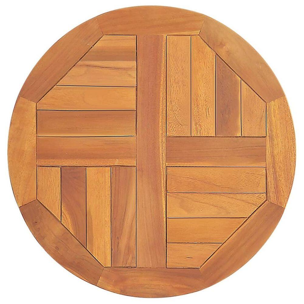 Tampo de mesa VidaXL Madeira maciça de teca 50 cm de diâmetro 2,5 cm de espessura