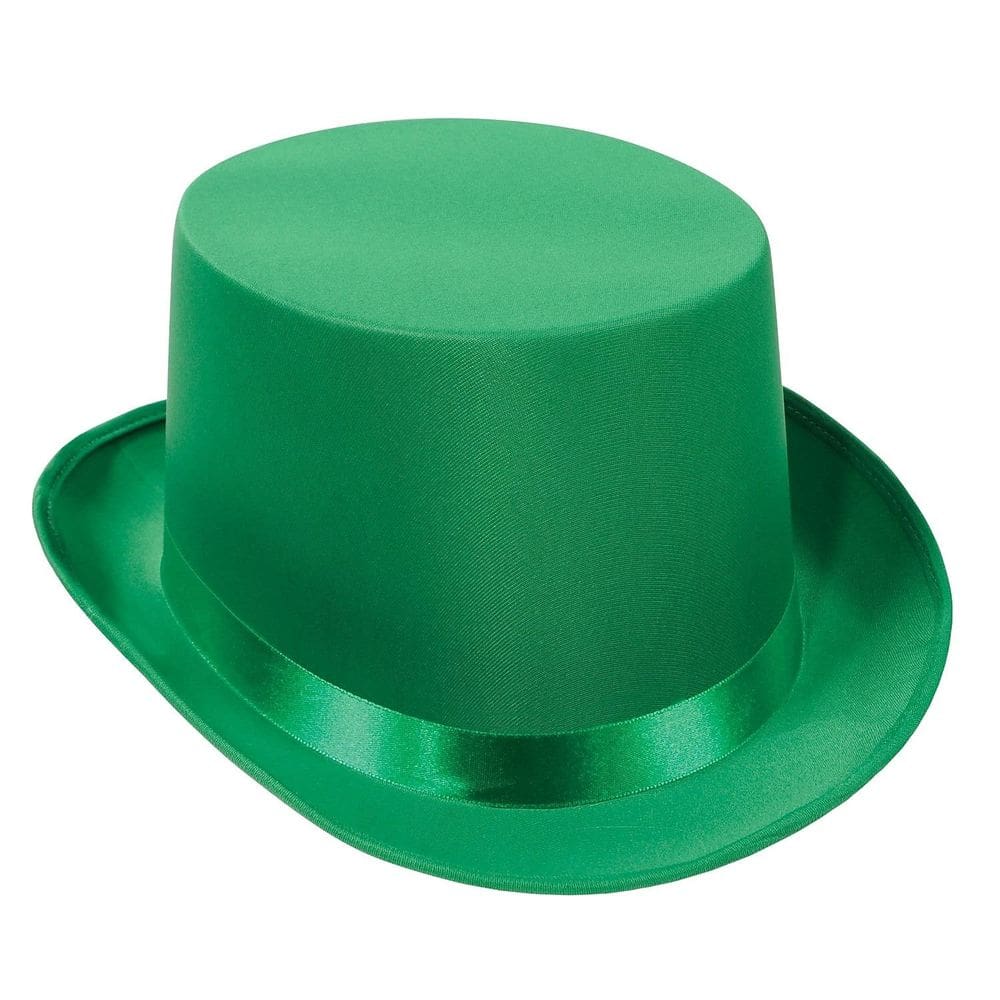 Top Hat Beistle Satin Sleek Green para adolescentes e adultos